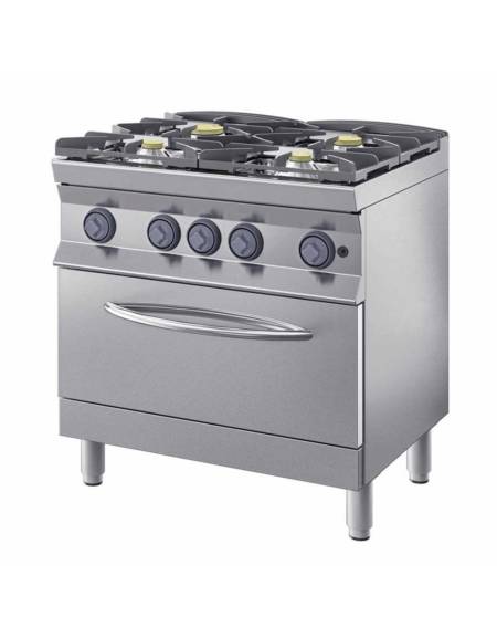 Cucina eco gas, 4 fuochi su armadio aperto passante - cm 80x90x85h