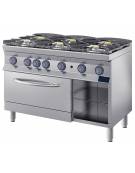 Cucina eco gas, 6 fuochi su armadio aperto passante - cm 120x90x85h