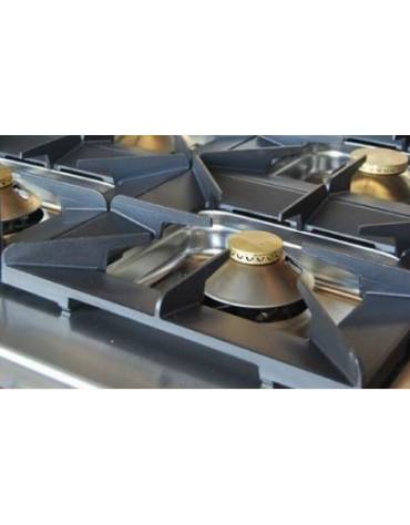 Cucina a gas 6 fuochi MEDIA POTENZA con forno a gas GN 1/1 - cm 120x70x85/90h