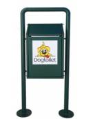 Cestino per deiezioni canine realizzato in acciaio zincato e verniciato. Da tassellare - cm 42x25x110h