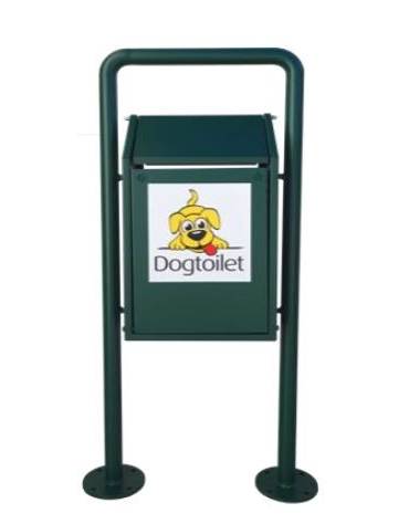 Cestino per deiezioni canine realizzato in acciaio zincato e verniciato. Da tassellare - cm 42x25x110h