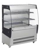 Espositore  murale refrigerato aperto in acciaio inox - refrigerazione ventilata +2°C / +10°C - Capacità 220 lt - cm L100x56x125