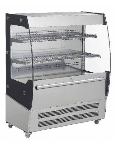 Espositore  murale refrigerato aperto in acciaio inox - refrigerazione ventilata +2°C / +10°C - Capacità 200 lt - cm 100x63,8x12