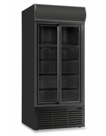 Vetrina refrigerata per bevande e bibite doppia porta scorrevole cm 120x74,2x200h