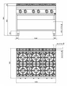 Cucina inox professionale 6 Fuochi a gas ALTA POTENZA