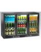 Vetrina bibite a tre ante a battente - colore esterno nero - refrigerazione ventilata +1/+10°C - mm 1350x520x900h