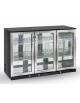 Vetrina bibite 3 porte battente in vetro con cornice inox - Lt 338 - refrigerazione Roll-Bond +1/+10°C - cm 133,5x50x90h
