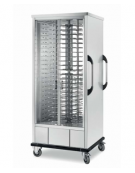 Carrello portapiatti cabinato neutro in acciaio 18/10 AISI 430 - portata 88 piatti max cm Ø 18-28 - cm 83x89x199,5h