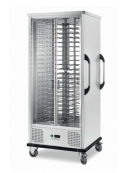 Carrello portapiatti cabinato refrigerato  in acciaio 18/10 AISI 430 - portata 88 piatti Ø 18-28 cm - mm 830x890x1995h