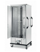 Carrello portapiatti cabinato caldo  in acciaio 18/10 AISI 430 - portata 88 piatti Ø 18-28 cm -  mm 830x890x1995h