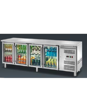 Tavolo refrigerato positivo 4 Porte a vetro cm. 223x70x85h