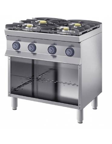 Cucina  professionale industriale a gas 2 fuochi BASSA POTENZA - cm 40x70x85/90