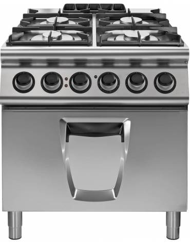 Cucina gas 4 fuochi BASSA POTENZA con forno elettrico convezione - cm 80x70x85/90h