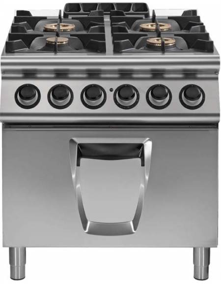 Cucina a gas 6 fuochi BASSA POTENZA con forno a gas GN 1/1 - cm 120x70x85/90h