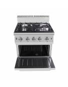 Cucina a gas 4 fuochi BASSA POTENZA con forno a gas GN 1/1 - cm 80x70x85/90h