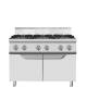 Cucina a gas 6 fuochi professionale su armadio chiuso con antine - N°6 Bruciatori da 10 Kw cadauno - cm 120x90x108,5h