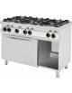 Cucina a gas 6 fuochi professionale con forno a gas GN 1/1 - cm 120x70x90h