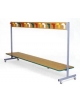 Attaccapanni A Carrello 30 posti - Con tavoletta inferiore portacestini colore faggio con bordatura PVC