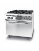 Cucina gas 4 fuochi professionale con forno elettrico ventilato a convezione GN 1/1 - cm 80x70x90h