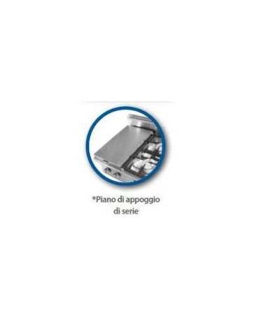 Cucina a gas 4 fuochi, forno elettrico  GN 2/1, fuochi aperti 4x8kw - cam. forno cm 57,5x65x30 - cm 80x90x90h