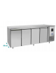 Tavolo refrigerato ventilato in acciaio inox -  4 porte - 480 Lt. - temp. -2°+8°C - mm 2230×600×850h