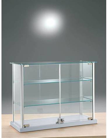 Vetrina da banco con profili in alluminio per briochesbanco - senza luci - cm 65 x 25 x 50h