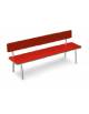 Panca scuola materna o asilo nido in legno nobilitato colorato con spalliera - cm 130x28x30/52h