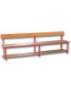 Panchina spogliatoio con spalliera e ripiano inferiore porta scarpe cm 130x45xH46