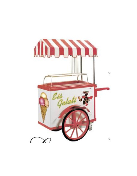 Carretto gelato sfuso con vetrina ad alimentazione continua
