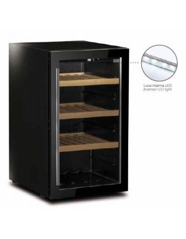 VETRINA REFRIGERATA – CANTINA VINO CAPACITÀ 65 BOTTIGLIE - TEMPERATURA +7+18°C, MM 595X640X1840H