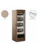 Vetrina per vino inox refrigerata rivestita in legno con motoventilatore - 376 Lt - (+ 5° C + 15° C) - cm LxPxH: 64x61,3x188,5