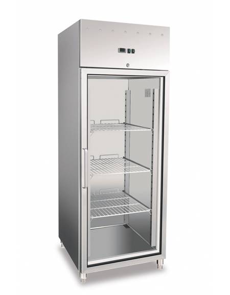 Armadio frigorifero inox GN 2/1 Lt. 700 Porte in vetro