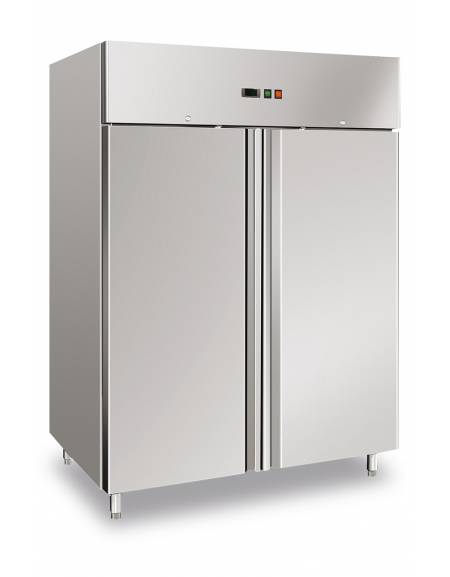 Armadio refrigerato in acciaio inox AISI 304 ventilato 2 porte - capacità 1300 Lt. - temp. -2° +8°C - mm 1480x830x2010h