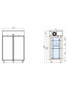 Armadio Refrigerato lT 1.400 GN 2/1 in Lamiera Preverniciata Bianca a bassa temperatura con 2 porte cm 142x80x203h