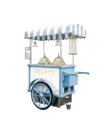 Carretto gelato sfuso con campane ad alimentazione continua