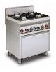 Cucina a gas 4 fuochi su forno elettrico statico, camera cm 64x42x35h, porta cieca inox, 1 griglia - cm 80x65x87h
