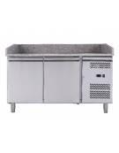 Banco refrigerato pizzeria 2 porte + cassettiera per panetti con sovrastruttura refrigerata GN1/3 - cm 202,5x80x139h