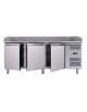 Banco pizza refrigerato VENTILATO 3 porte - CLASSE C - cm 202,5x80x100h - VETRINETTA CONDIMENTI ESCLUSA