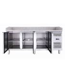 Banco refrigerato pizzeria 2 porte + cassettiera per panetti con sovrastruttura refrigerata GN1/3 - cm 202,5x80x139h