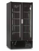 Vetrina bibite verticale doppia nera con ante a battente - refrigerazione ventilata 0° +10°C - cm 107x73,8x210,6h