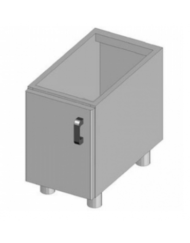 Base neutra con porta per uso professionale in acciaio inox CrNi 18/10 AISI 304, cm 40x 56,5x 58h