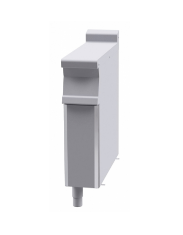 Piano di lavoro inox CrNi 18/10 AISI 304, su mobile con bacinelle inox o in plastica - cm 20x70,5x90h