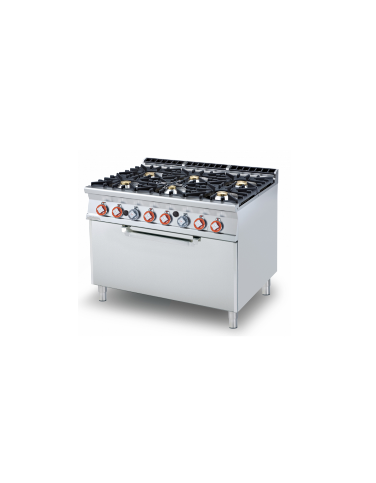 Cucina professionale a gas 6 fuochi forno a gas armadio neutro