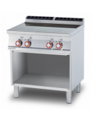 CUCINA ELETTRICA VETROCERAMICA 4 ZONE DI COTTURA TRIFASE SU MOBILE A GIORNO - cm 80x90x90h