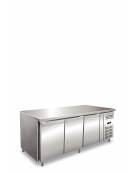 Tavolo refrigerato in acciaio Inox AISI 304 ventilato  - 3 porte - 386 Lt. - temp. -10°-20°C - GN 1/1 - mm 1795x700x860h