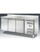 Tavolo refrigerato congelatore 3 porte negativo -18° -22°C con alzatina in acciaio inox cm. 179,5x70x95h