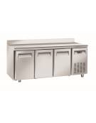 Tavolo refrigerato congelatore negativo inox 3 porte con alzatina, refrigerazione ventilata -18°/-22°C - cm 180x70x95h