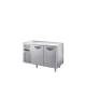 Tavolo refrigerato 2 Porte positivo ventilato 0° + 8°C in acciaio inox AISI 304 - CLASSE C - Motore a sinistra - cm 126x70x85h