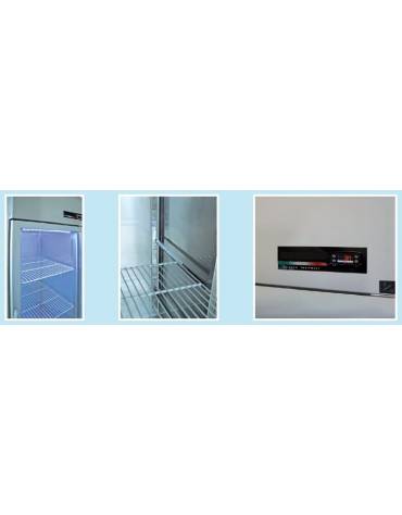Armadio Refrigerato GN 2/1 monoblocco in Acciaio Inox a temperatura normale con 2 porte CM 142x80x203h