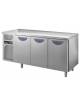 Tavolo refrigerato positivo 3 Porte ventilato 0° + 8°C in acciaio inox AISI 304 - CLASSE C - Motore a sinistra - cm. 172x70x85h